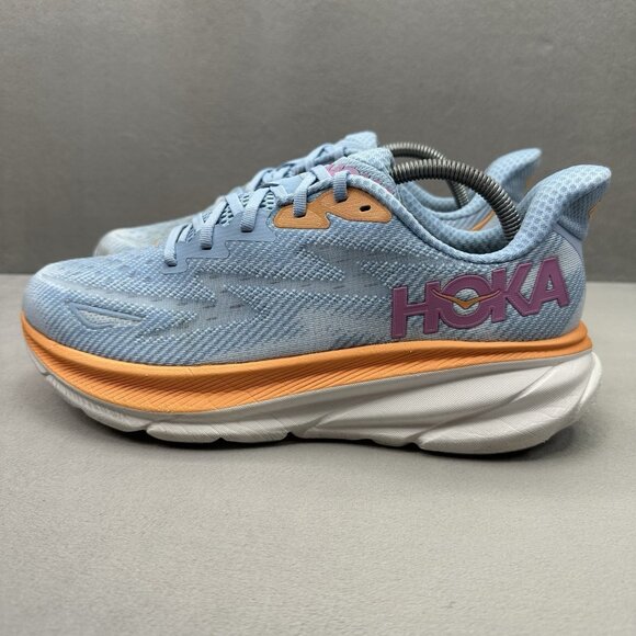 Womens Size 10.5 (B) Hoka One One Clifton 9 Shoes Airy Blue Running Sneakers